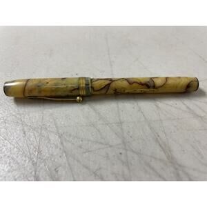 Vintage Morgan Lever Fill Fountain Pen MARBLED 14k Gold